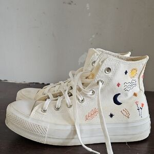 Embroidered High-Top Sneakers